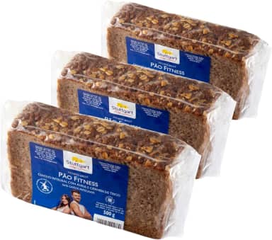Kit contendo 3 unidades de Pão de Centeio e Trigo Integrais Fitness 500g - Total 1,5kg