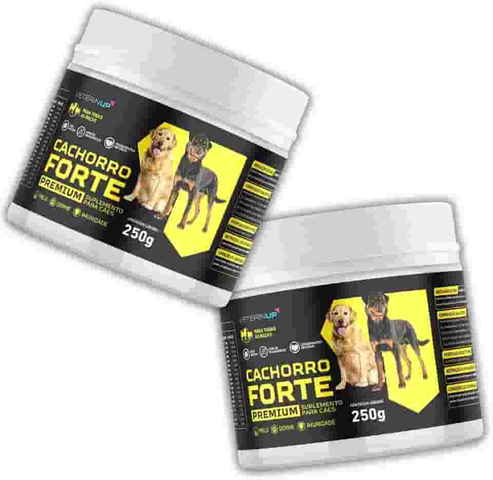 Kit 2 Potes Cachorro Forte Premium 500g | Suplemento Canino para Queda de Pelo, Imunidade, Digestão e Pelagem | Indicado por Veterinários | VeterinUp