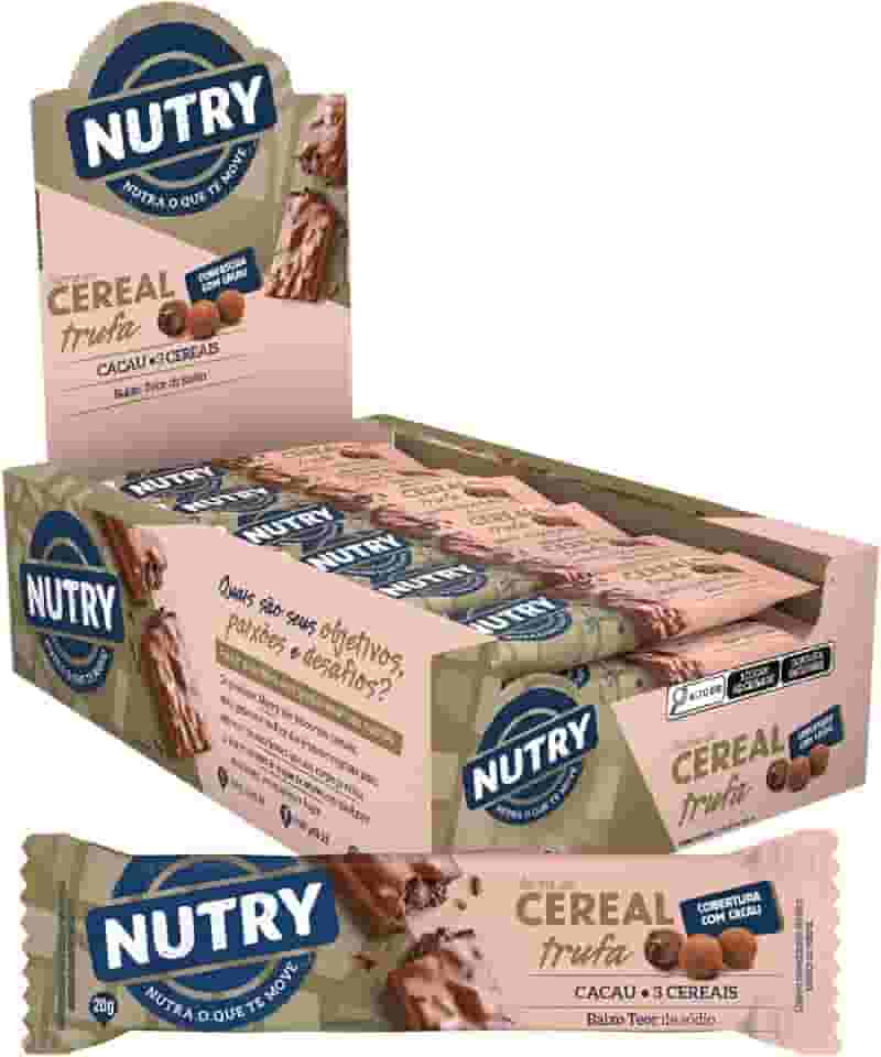 Barra de Cereais Nutry Trufa 20g -1 caixa com 24 unidades