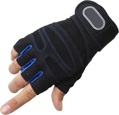 Par de Luvas Masculina Feminina Unissex Crossfit Academia Musculação com Munhequeira Meio dedo Fitness Treino Esporte Atividades Fisicas Exercicios 8 cores e 3 tamanhos