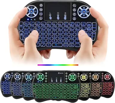 Mini Teclado Tocuhpad Controle sem Fio Touch Led Pc Note Gamer TV Smart Keyborard Cor Preto.