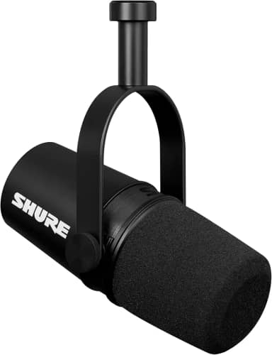 Shure Microfone de Podcast MV7X XLR - Microfone Dinâmico de Qualidade Profissional para Podcasting e Gravação Vocal, Tecnologia de Isolamento de Voz, Construção de Todo Metal, Compatível com Microfone, Frequência Otimizada - Preto
