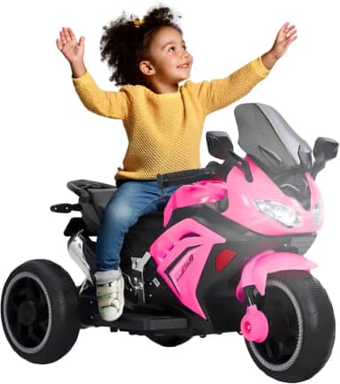 Moto Elétrica Infantil Triciclo com Controle Remoto para Crianças, Bateria 6V Recarregável e Farol, Brinquedo Veículo para Meninos e Meninas Passeio Divertido