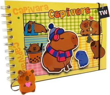 Livro de Colorir Capivara – 48 Páginas A5 | Papel 180g | Arte-terapia Relaxante para Crianças e Adultos | Inclui Folha Protetora