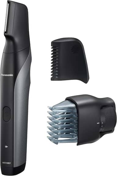 Aparador de pelos corporais para homens Panasonic V-Razor, aparador elétrico de uso seco/molhado, sem fio, com 2 acessórios, barbear multidirecional em áreas sensíveis - ER-GK80-S (Preto)