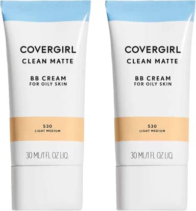 COVERGIRL Clean Matte Bb Cream para pele oleosa, médio claro 530, 1 Fl Oz (2 unidades)