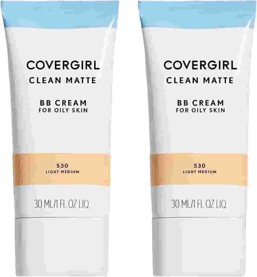 COVERGIRL Clean Matte Bb Cream para pele oleosa, médio claro 530, 1 Fl Oz (2 unidades)