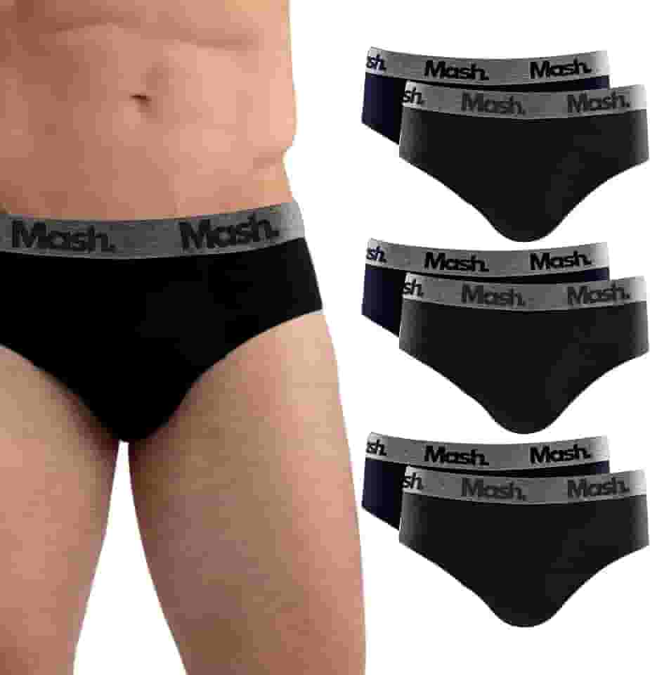 Kit 6 Cuecas Slip Mash Algodão Elástico Respirável Masculina