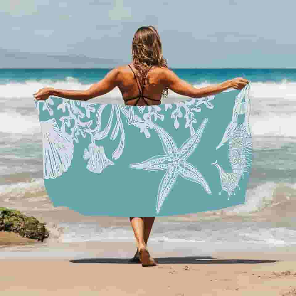 Toalha de praia tropical de secagem rápida, toalha de praia macia de verão para adultos, toalha de viagem sem areia