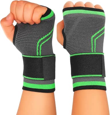 Munhequeira Esportiva com Suporte Compressão Ajustável Tendinite Lesões no Pulso munhequeira pulso Musculação Crossfit Exercício