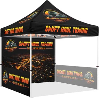 Barraca personalizada 25,4 x 25,4 cm com logotipo, tenda de dossel pop-up personalizada com paredes opcionais para eventos de negócios, feiras, feiras comerciais, mercado de fazendeiros, bolsa de rolo incluída (carregamento)