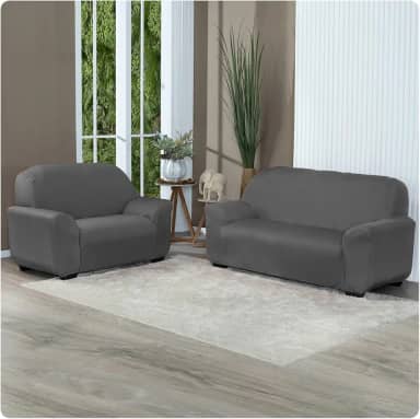 Capa Para Sofá Grossa em Malha Gel 2 e 3 Lugares Cores Diversas (Cinza Escuro)