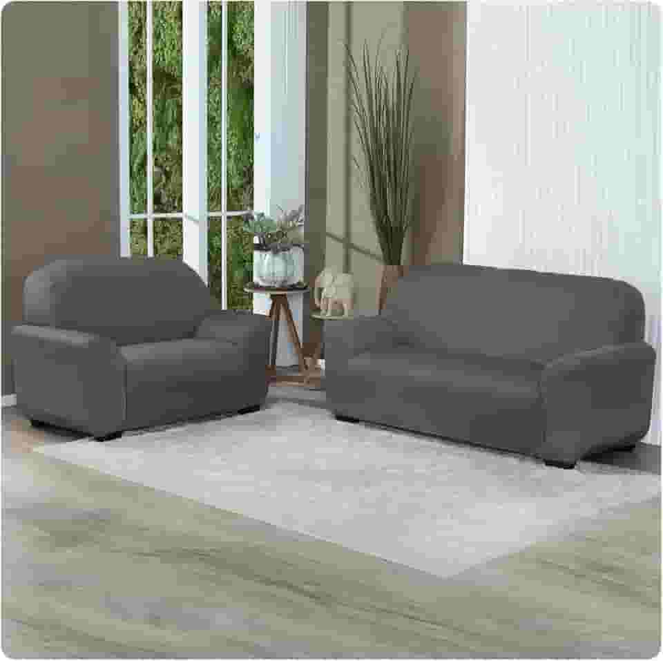 Capa Para Sofá Grossa em Malha Gel 2 e 3 Lugares Cores Diversas (Cinza Escuro)