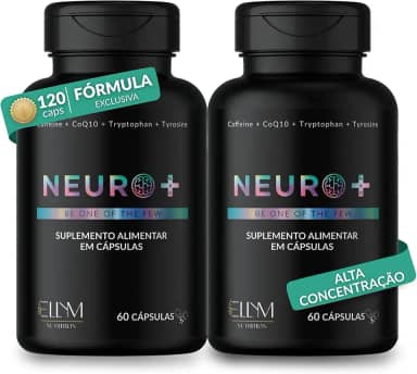 Neuro+ 120 Capsulas ELLYM NUTRITION Nootropicos Multivitaminico Foco Cafeina Magnesio Triptofano Taurina B12 Tirosina