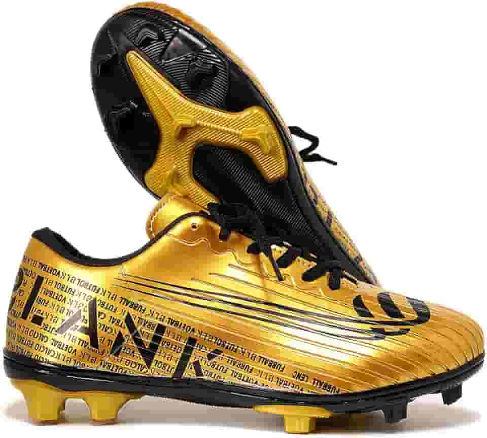 Chuteira Campo Dourada Blank Star Cano Baixo Reforçada 34 ao 45