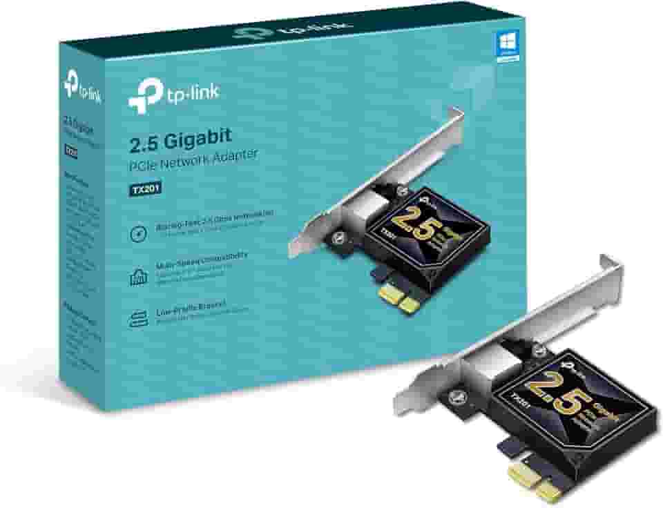 TP-Link Placa de rede PCIe de 2,5 GB (TX201) – Adaptador de rede PCIe para 2,5 Gigabit Ethernet, suporta Windows 11/10/8.1/8/7, Win Server 2022/2019/2016, Linux
