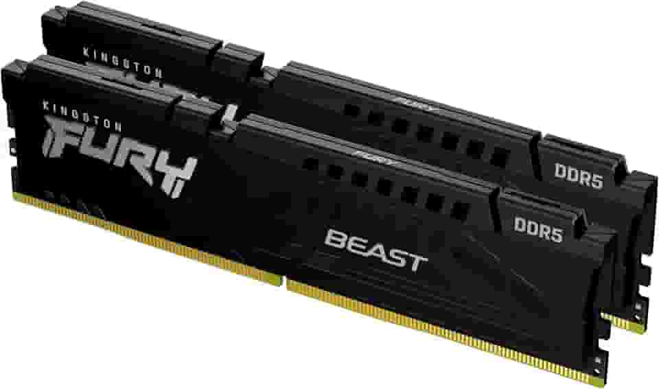 Kingston Fury Beast Black DDR5 16GB (2x8GB) 6000MT/s CL30 DIMM Desktop Gaming Memory Kit de 2 Intel XMP - KF560C30BBK2-16