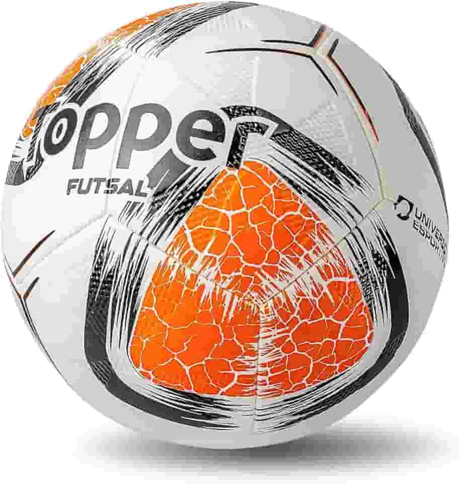 Bola de Futsal Topper Salão Quadra Futebol Indoor Tamanho Padrão Oficial Adulto Juvenil Jovem Masculino Feminino Profissional Colada Resistente Branca e Laranja Edição Especial - Exclusiva