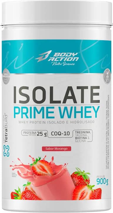 Isolate Prime Whey 900g Sabor Morango Bodyaction