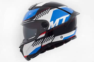 Capacete Articulado MT Atom 2 Robocop Escamoteavel Edix Azul