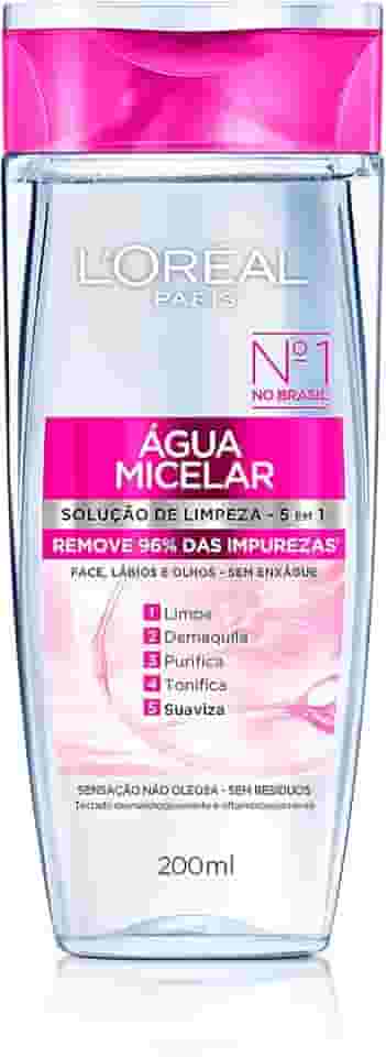 Água Micelar 5 Em 1 200ml, L'Oréal Paris, 200ml, Demaquila, Limpa, Purifica, Suaviza, Elimina Impurezas e Reequilibra a Pele