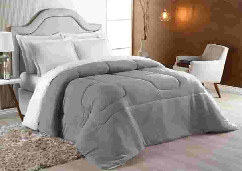 Edredom Sherpa Cobertor Coberdrom Casal Queen Pele Carneiro (Cinza)