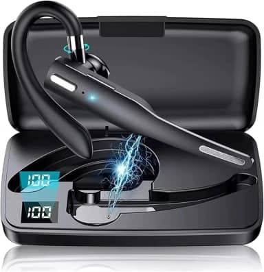 Fone de ouvido Bluetooth sem fio, viva-voz com microfone com cancelamento de ruído, até 55 horas de reprodução, adequado para uso no escritório