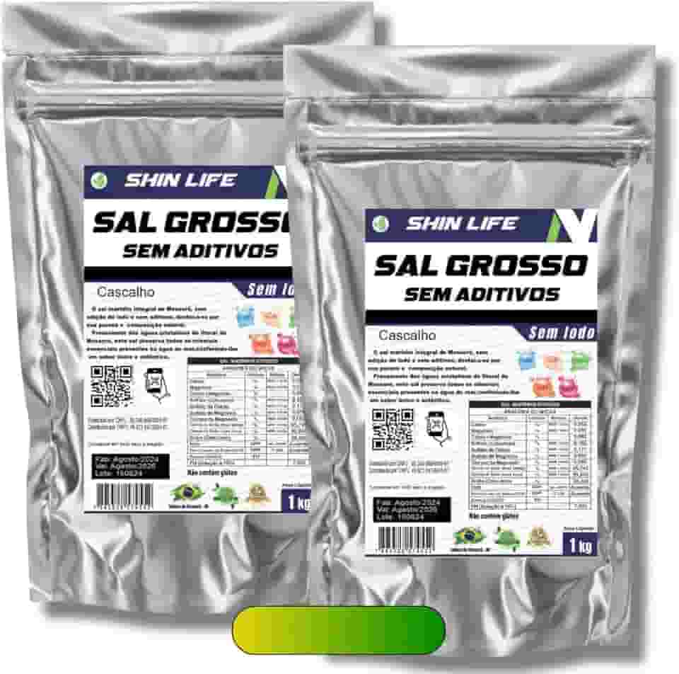 Sal Grosso Cascalho Bruto Sem Triturar 2kg Sem Aditivos
