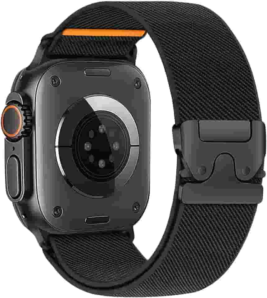 Pulseiras esportivas elásticas para Apple Watch Ultra/2 de 49 mm, 46 mm, 45 mm, 44 mm, 42 mm, 41 mm, 40 mm, 38 mm, fivela de paraquedas para Apple Watch séries 10, 9, 8, 7, 6, 5, 4, 3, SE/2