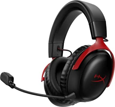 Headset Wireless HyperX Cloud III - Gamer para PC, PS5, PS4, Bateria de até 120h, 2,4 GHz, Drivers 53mm, Espuma Viscoelástica, Estrutura Durável, Microfone 10mm, Vermelho e Preto (77Z46AA)