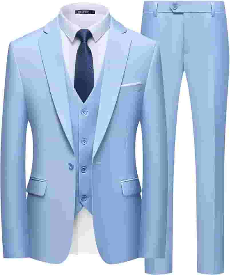 Terno Slim Fit Masculino Um Botão 3 Peças Blazer Vestido Negócios Festa de Casamento Colete e Calça