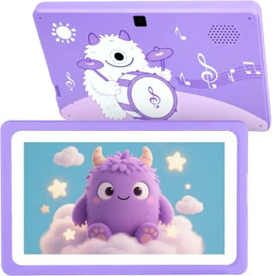 Tablet infantil de 7 polegadas 32 GB, tablet para crianças de 3 a 7 anos com WiFi, YouTube, toneladas de conteúdo offline, controle dos pais, tablets Android para crianças com suporte espesso software
