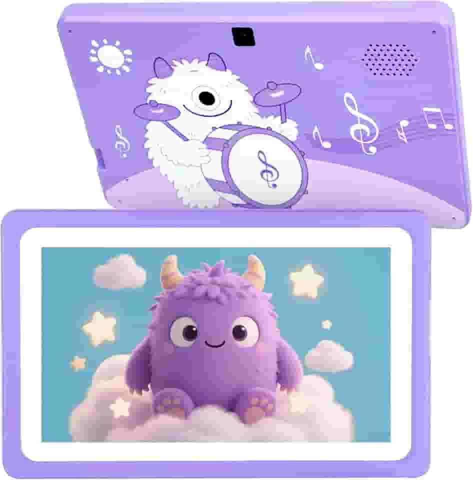 Tablet infantil de 7 polegadas 32 GB, tablet para crianças de 3 a 7 anos com WiFi, YouTube, toneladas de conteúdo offline, controle dos pais, tablets Android para crianças com suporte espesso software