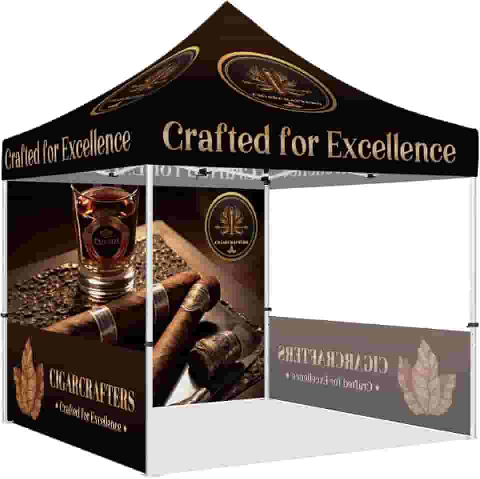 Barraca personalizada 25,4 x 25,4 cm com logotipo, tenda de dossel pop-up personalizada com paredes opcionais para eventos de negócios, feiras, feiras de fazendeiros, bolsa de rolo incluída (garro)