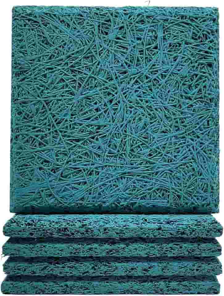 Placa Acústica Antichama Isolante Térmico Redutor Ruído Painel Estúdio Proteção Reforço Decoração Ambientes Comerciais Residenciais Tratamento Sonoro Absorção Impacto (Azul Claro, 5 Quadrados)