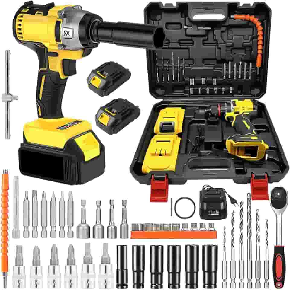 Chave de Impacto a Bateria, Parafusadeira de Impacto, Parafusadeira Brushless, 48V