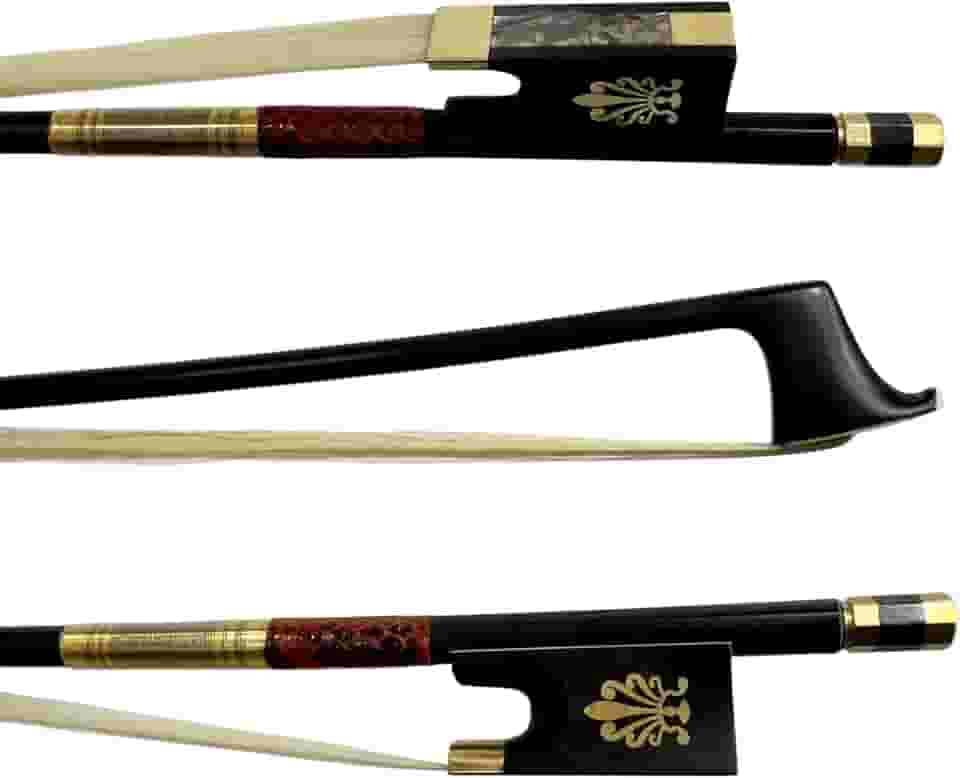 Arco Violino 4/4 Fibra Carbono Liso Profissional Premium Gold Talão Ébano