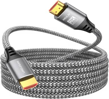 Cabo HDMI 10K 8K 10 pés, cabo HDMI 2.1 de alta velocidade 48 Gbps, /4K@1144Hz/120Hz/240Hz/8K @60Hz@240Hz com eARC/ARC, HDCP2.3/2.2, 3D HDR10+ para PC, HDTV, monitor, projetor, PS5, Xbox