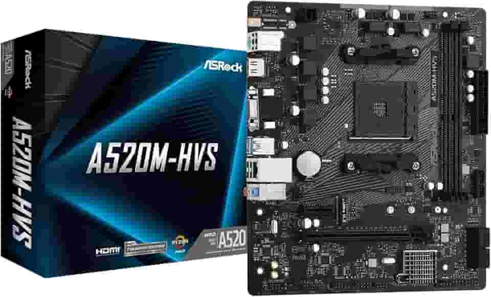 Placa Mãe AsRock A520M-HVS (AM4/DDR4/HDMI/VGA/M.2/USB3.2)