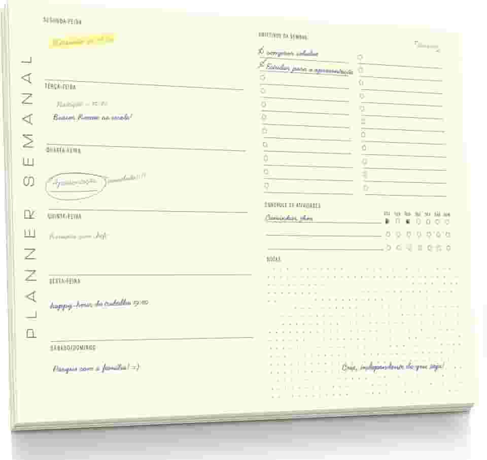 Planner Agenda Semanal Minimalism - 50 folhas - tamanho A4