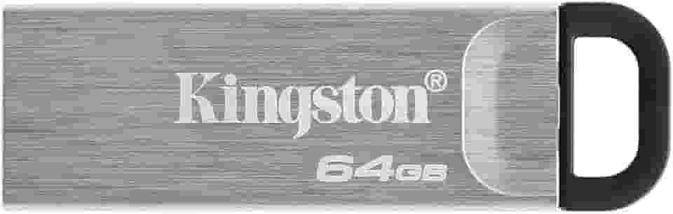 Kingston DataTraveler Kyson 64GB High Performance USB 3.2 Metal Flash Drive | Velocidades de até 200 MB/s | DTKN/64 GB