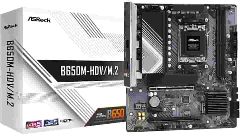 Placa Mãe ASRock B650M-HDV/M.2, Chipset B650, AMD AM5, mATX, DDR5
