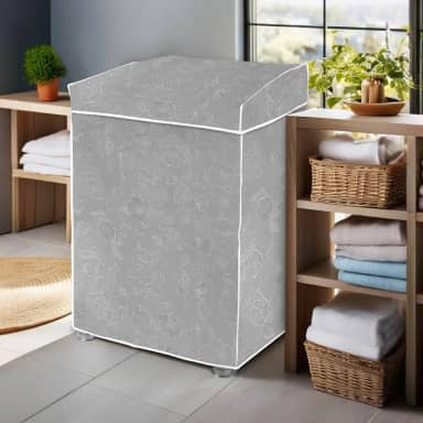 Capa para Máquina de Lavar Impermeável Compatível com Máquinas 12kg a 15kg Reforçada para Todas as Marcas Tamanho 98cm x70cm x 64cm - Cinza