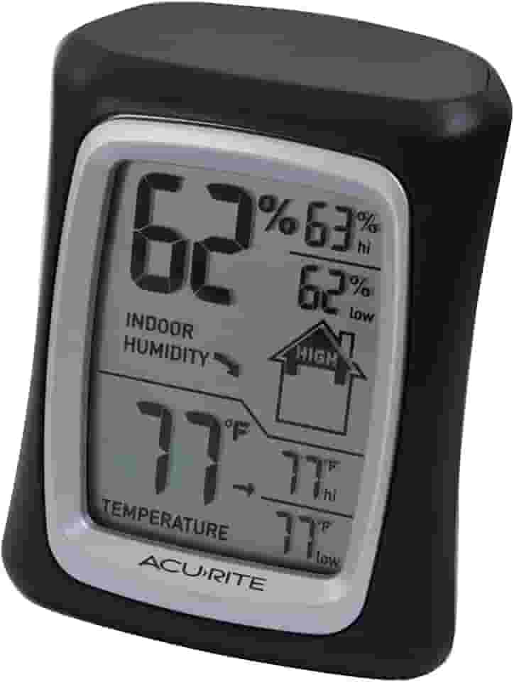 Termômetro e higrômetro interno AcuRite 00325, com medidor de umidade, preto