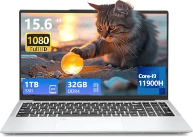 Laptop para jogos Core I9-11900H, laptop de 15,6 polegadas, laptops 32 GB de RAM 1 TB SSD, 180 ângulos abertos FHD 1920 * 1080 tela de desbloqueio de impressão digital teclado retroiluminado