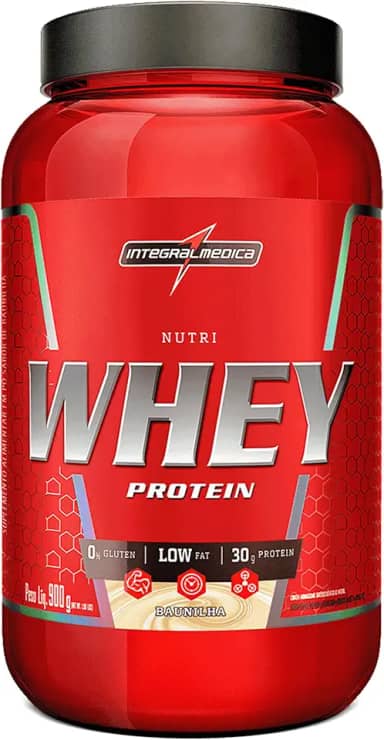 Integralmedica - Hipercalórico - Nutri Whey Protein Baunilha - Pote 900g - Fonte de Proteínas e Carboidratos - Suplemento Alimentar, Ganho Muscular e Recuperação Pós-Treino - Super Mass Gainer