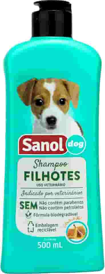 Sanol Dog Shampoo De Pêlos Para Cães E Gatos Filhotes 500 Ml Verde