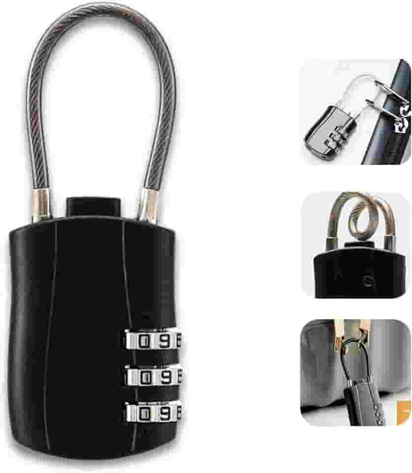 Cadeado Com Senha Numérica Reprogramável 3 Dígitos Para Mala Mochila e Armário Portátil Viagem Internacional Antifurto