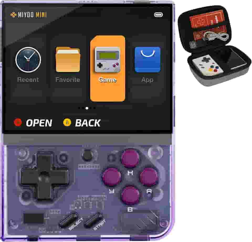 Console De Jogos Retrô Miyoo Mini Plus 128 Gb – Sistema Portátil Jogos, Tela Hd 3,5', Bateria Longa Duração, Compatível Com Vários Formatos Emulador Para (Roxo Gb)