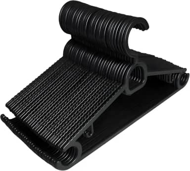 Kit 20 Cabides Adulto Preto Antideslizante Reforçado | Cabide Resistente Para Roupas Pesadas Calças Camisetas | Contém Porta Gravata, Cinto e Lenço,Camisas, Ternos Gancho para Vestido | CSCABIDES